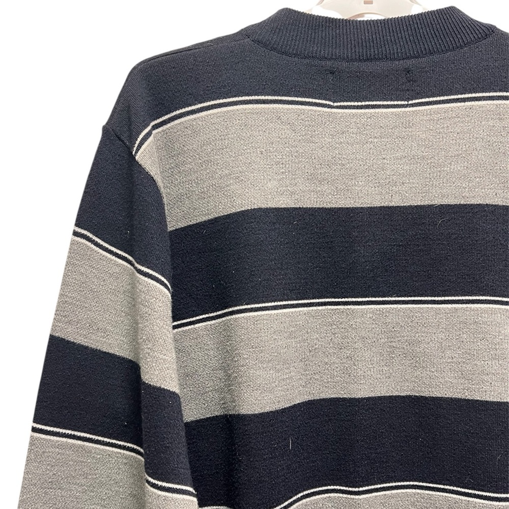 Silver Needle Men's XXL Navy Blue and Gray Striped 1/4 Zip Pullover Sweater - Picture 6 of 7
